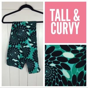 NIP LuLaRoe Leggings, Dark Mint Green Floral, TC